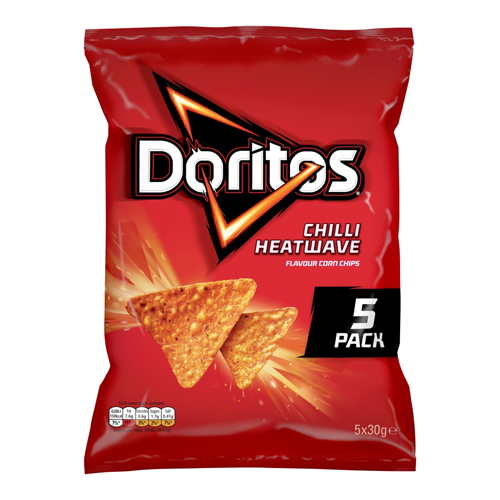 DORITOS CHILLI HEATWAVE TORTILLA CHIPS 5PK 30G
