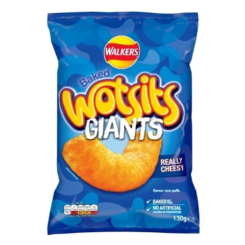 WALKERS WOTSITS GIANTS REALLY CHEESY SNACKS 130G