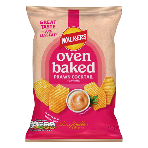 WALKERS BAKED PRAWN COCKTAIL SNACKS CRISPS 37.5G