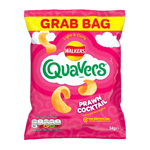 WALKERS QUAVERS PRAWN COCKTAIL SNACKS 34G