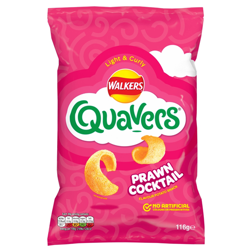 WALKERS QUAVERS PRAWN COCKTAIL POTATO SNACK 116G