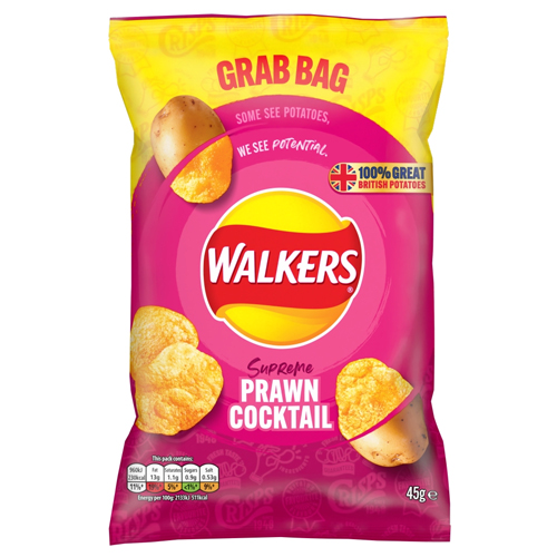 WALKERS PRAWN COCKTAIL CRISPS 45G