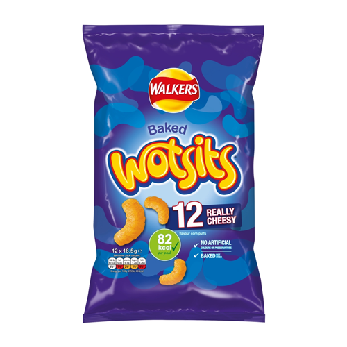 WALKERS WOTSITS REALLY CHEESY SNACKS 12PK 16.5G