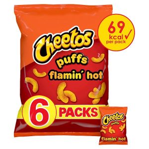 CHEETOS PUFFS FLAMIN' HOT SNACKS 6PK 13G