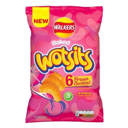 WALKERS WOTSITS PRAWN COCKTAIL CRISPS 6PK 13.5G