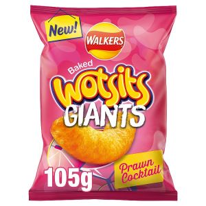 WALKERS WOTSITS GIANTS PRAWN COCKTAIL SNACKS 105G