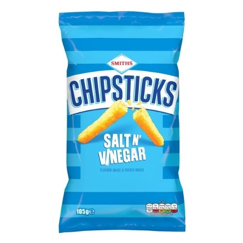 SMITH'S CHIPSTICKS SALT & VINEGAR SHARING SNACKS 105G