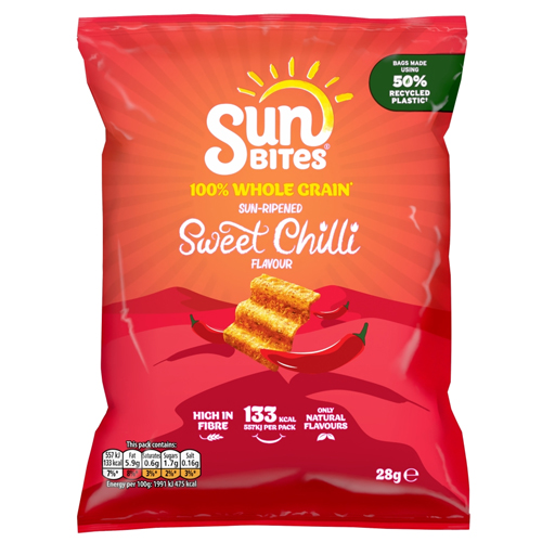 SUNBITES SUN RIPENED SWEET CHILLI SNACKS 28G