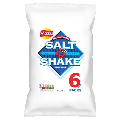 WALKERS SALT & SHAKE CRISPS 6PK 24G