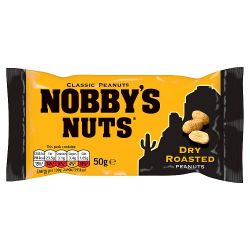 NOBBY'S NUTS CLASSIC DRY ROASTED PEANUTS 50G