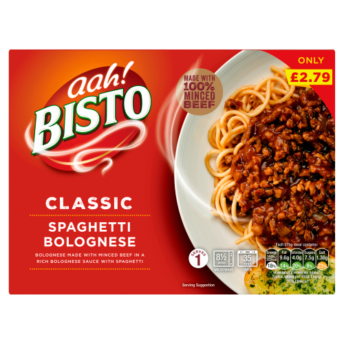 BISTO CLASSIC SPAGHETTI BLOGNESE PMP £2.79 375G
