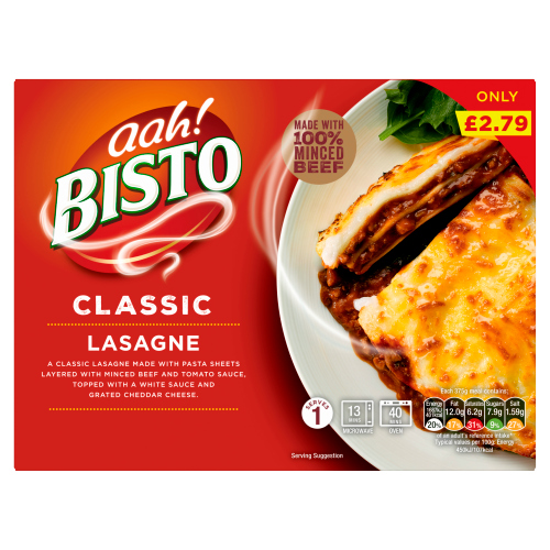 BISTO CLASSIC LASAGNE PMP £2.79 375G