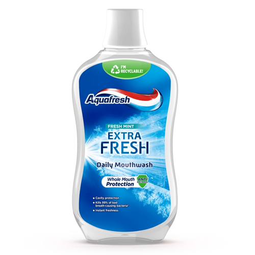 AQUAFRESH FRESH&MINTY MOUTH WASH 500ML