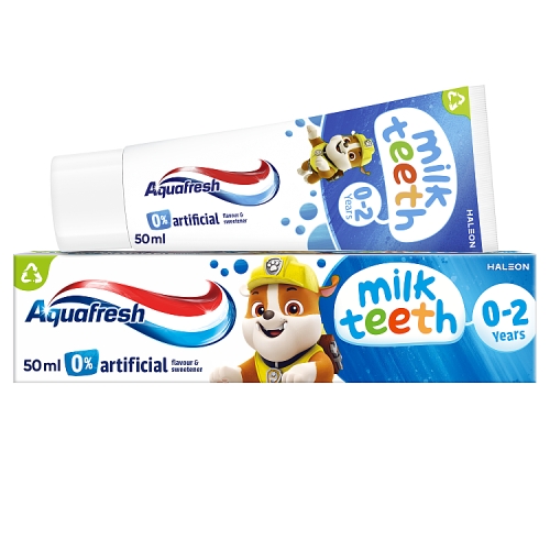 AQUAFRESH BABY TOOTHPASTE, MILK TEETH 0-2 YEARS, 50ML