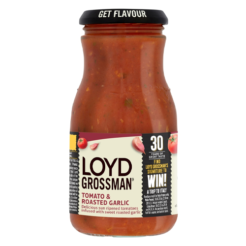 LOYD GROSSMAN TOMATO & ROASTED GARLIC PASTA SAUCE 350G