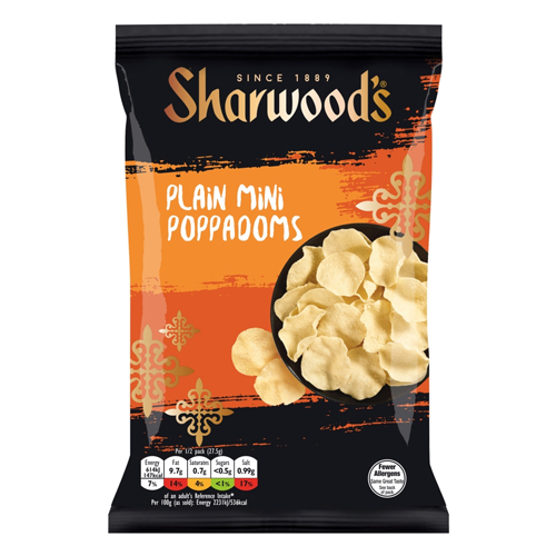 SHARWOODS PLAIN MINI POPPADOMS 55G