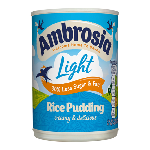 AMBROSIA LIGHT RICE PUDDING CAN 12/ 400G