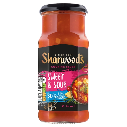 SHARWOOD'S REDUCED SUGAR SWEET & SOUR COOKING SAUCE 425G