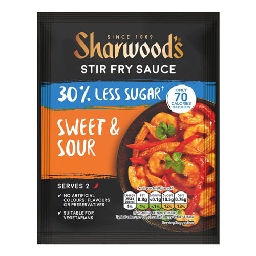 SHARWOOD'S STIR FRY SAUCE 30% LESS SUGAR SWEET & SOUR 120G