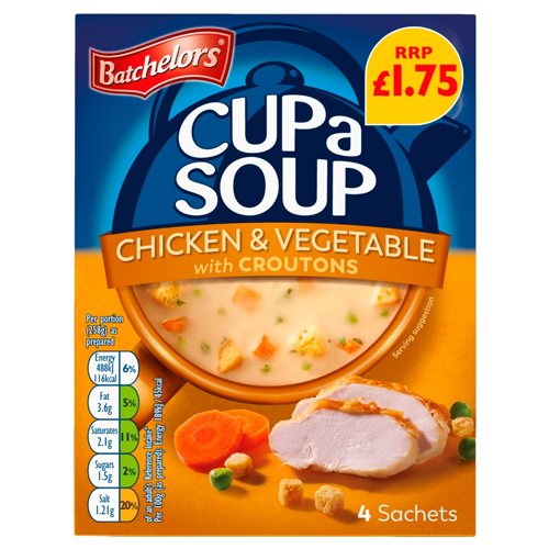 BATCHELORS CUP A SOUP CHICKEN & VEGETABLE WITH CROUTONS PMP £1.75 110G