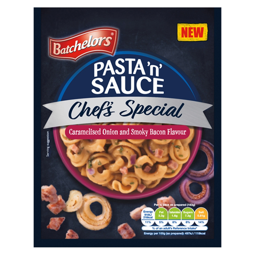 BATCHELORS PASTA 'N' SAUCE CHEFS CARAMELISED ONION & SMOKY BACON PASTA 99G