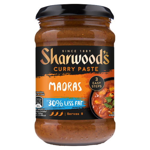 SHARWOOD'S INDIAN MADRAS REDUCED FAT CURRY PASTE 280G