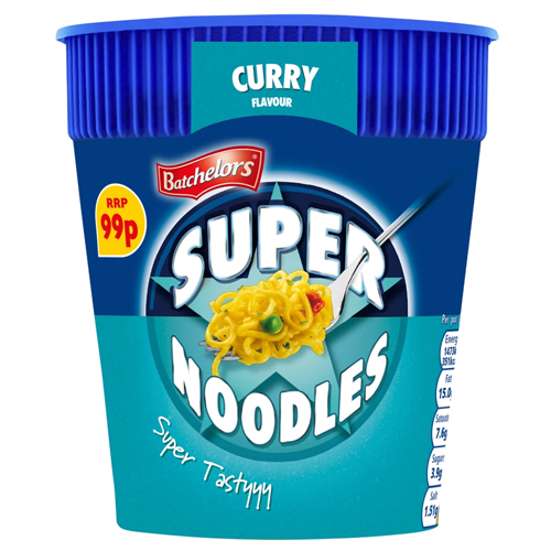 BATCHELORS SUPER NOODLES POT CURRY PMP 99P 75G