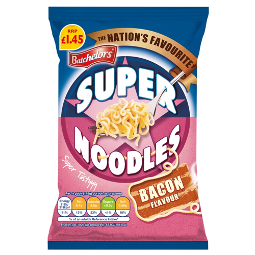BATCHELORS SUPER NOODLES BACON PMP £1.45 90G