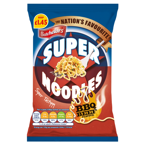 BATCHELORS SUPER NOODLES BBQ PMP £1.45 90G