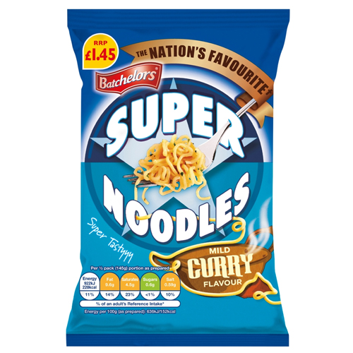 BATCHELORS SUPER NOODLES MILD CURRY PMP £1.45 90G