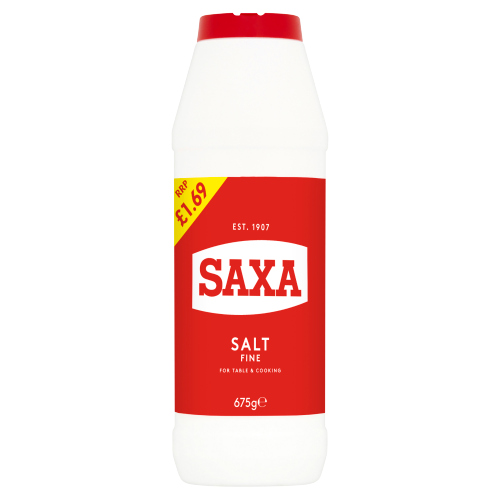 SAXA TABLE SALT PMP £1.69 675G
