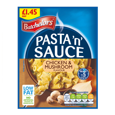 BATCHELORS PASTA 'N' SAUCE CHICKEN & MUSHROOM PMP £1.45 99G