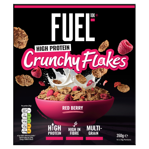FUEL10K RED BERRY MULTIGRAIN FLAKES HIGH PROTEIN BREAKFAST CEREAL 350G