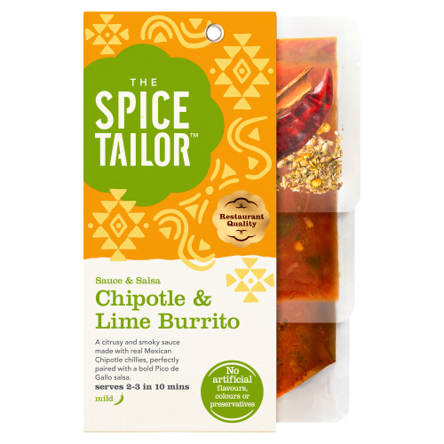 THE SPICE TAILOR MEXICAN CHIPOTLE BURRITO SAUCE & SALSA MEAL KIT 245G