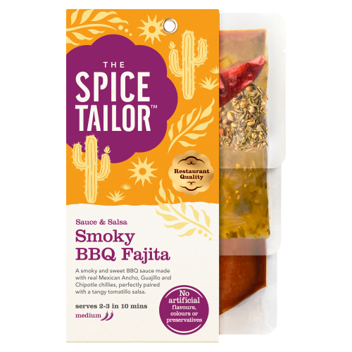 THE SPICE TAILOR MEXICAN SMOKY BBQ FAJITA SAUCE & SALSA MEAL KIT 245G