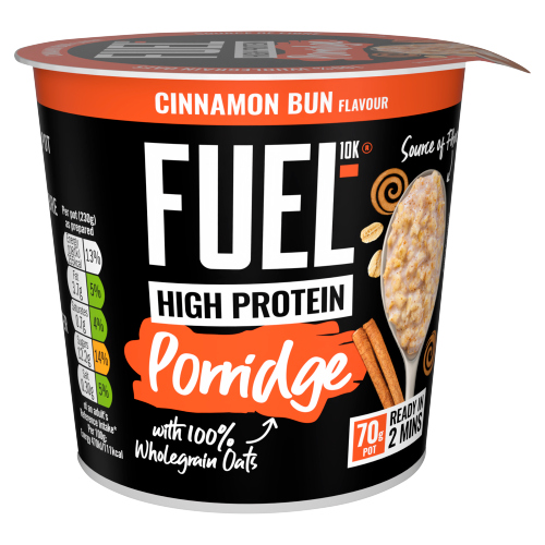 FUEL10K HIGH PROTEIN CINNAMON BUN PORRIDGE OAT CEREAL POT 70G