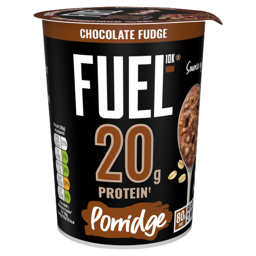 FUEL10K CHOCOLATE FUDGE 20G HIGH PROTEIN PORRIDGE OAT CEREAL POT 80G