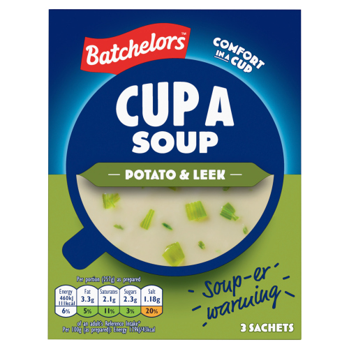 BATCHELORS CUP A SOUP POTATO & LEEK 3 SACHETS 80G
