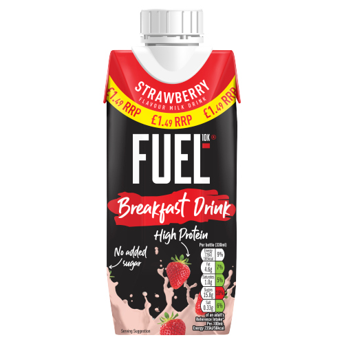 FUEL10K STRAWBERRY BREAKFAST DRINK PMP £1.49 330ML