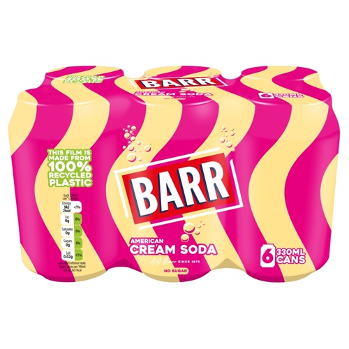 BARR AMERICAN CREAM SODA 6PK 330ML