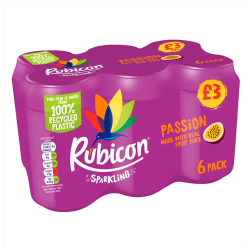 RUBICON SPARKLING PASSION PMP £3.00 6PK 330ML