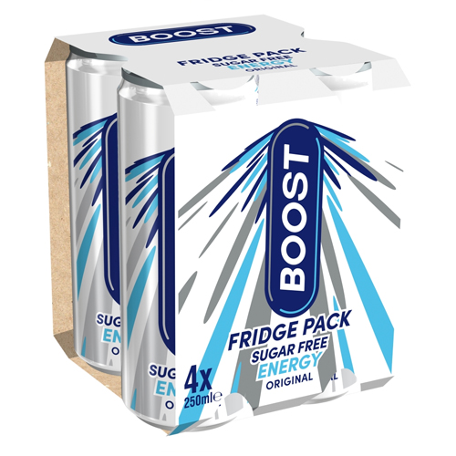BOOST ENERGY SUGAR FREE 4PK 250ML