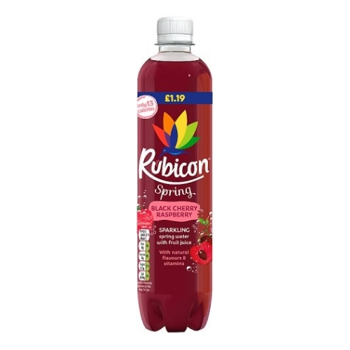 RUBICON SPRING SPARKLING BLACK CHERRY RASPBERRY PMP £1.19 500ML