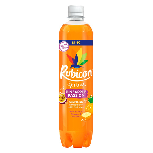 RUBICON SPRING SPARKLING PINEAPPLE PASSION PMP £1.19 500ML