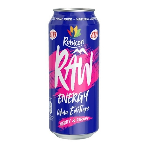 RUBICON RAW ENERGY BERRY GRAPE PMP £1.19 500ML