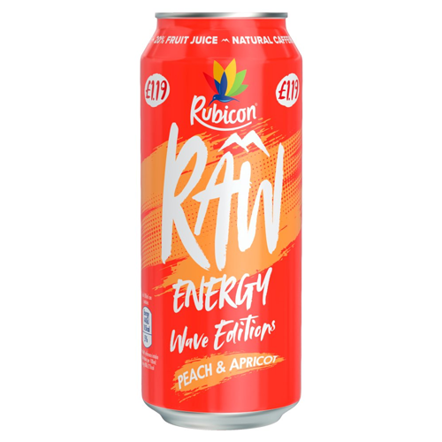 RUBICON RAW ENERGY PEACH APRICOT PMP £1.19 500ML