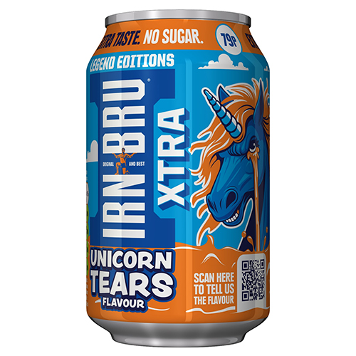 IRN-BRU XTRA UNICORN TEARS PMP 79P 330ML