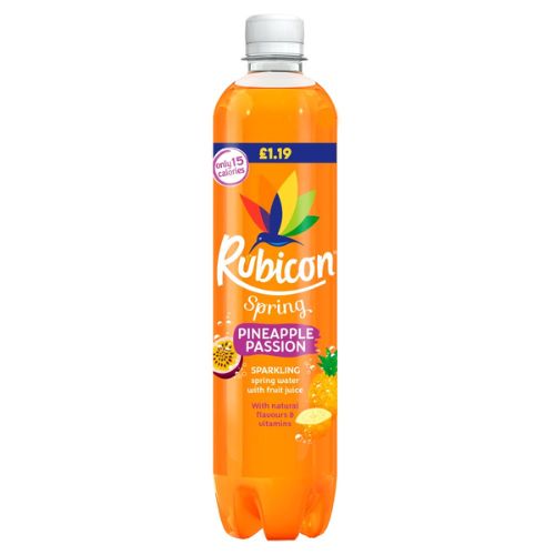 RUBICON SPRING SPARKLING PINEAPPLE PASSION PMP £1.29 500ML
