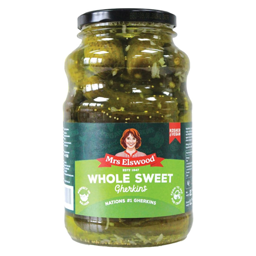 MRS ELSWOOD WHOLE SWEET GHERKINS 2.5KG