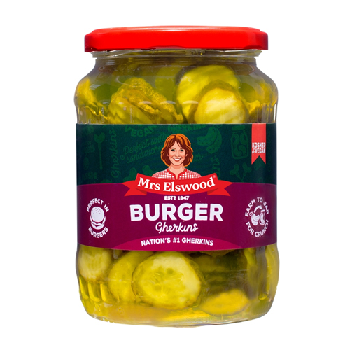 MRS ELSWOOD BURGER GHERKINS 670G